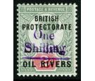SG37. 1893 1/-on 2d Grey-green and carmine. Brilliant fresh mint