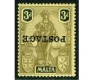SG149a. 1926 3d Black/yellow 'Overprint Inverted'. Superb fresh