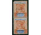 SG38c. 1901. 3c on 16c Chestnut and ultramarine. '3 cents' Omitt