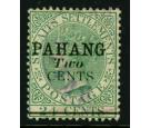 SG7. 1891 2c on 24c Green. Very fine used...