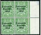 SG52a. 1922 1/2d Green. No accent in "Saorstat". Very fine fresh