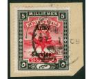 SG A9a. 1906 5m Scarlet and black. 'Overprint Double'. Very fine