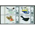 SG696pj/699pj. 1966 4d Birds. 'Reddish Brown Omitted'. U/M block