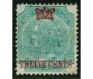 SG7. 1867 12c on 4a Green. Very fine used with...