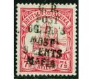 SG M13 Var. 1915 6c on 7 1/2h Carmine. 'Handstamp Double'. Super