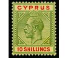 SG100. 1923 10/- Green and red/pale yellow. Superb fresh mint...