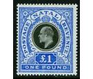 SG142. 1902 £1 Black and bright blue. Brilliant fresh mint...