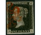 1840. 1d Black. Plate 8. Lettered S-L. A beautiful...