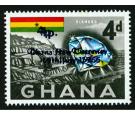 SG384b. 1965 4p on 4d Multicoloured. 'SURCHARGE INVERTED'. Fanta