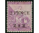 SG3. 1899 2 PENCE on 6d mauve. Superb fresh mint with beautiful.