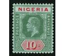 SG11b. 1917 10/- Blue green on pale olive back. Brilliant fresh