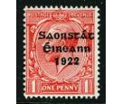 SG53e. 1922 1d Scarlet. Reversed "Q" for "O". Superb...