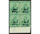 SG M34. 1915 1/2a Light green. Superb fine used sheet...