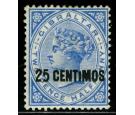 SG18ab. 1889 25c on 2 1/2d Bright Blue. SMALL "I". Superb...