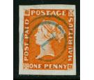 SG3. 1848 1d Orange-vermilion/yellowish. 'Earliest Impression'.