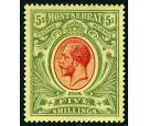 SG48. 1914 5/- Red and green. Superb well centred mint...