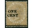 SG89a. 1892 1c on 4c Brown. 'Surcharge Double'. Very fine...