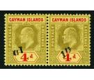 1908 Revenue Stamp. 1d on 4d Black and red/yellow. 'SURCHARGE IN