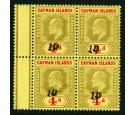 1908 Revenue Stamp. 1d on 4d Black and red/yellow. Brilliant fre