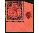 SG98. 1913 £1 Purple and black/red. A superb corner plate...