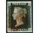 1840. 1d Black.Plate 5. Lettered G-E. Superb fine used...