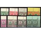 SG48f-55f. 1922 2c to 50c 'No Stop'. Brilliant U/M mint sheet ma