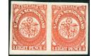 SG8. 1857 8d Scarlet-vermilion. Choice brilliant fresh mint pair