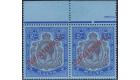 SG111. 1922 2/- Purple & Blue/blue. Top sheet marginal pair...