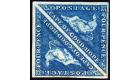 SG6. 1855 4d Deep blue. Superb fresh mint pair with beautiful co