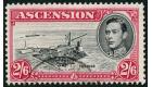 SG45cb. 1944 2/6 Black and deep carmine. 'Cut mast and railings'