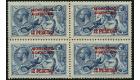 SG141. 1915 12p on 10/- Blue. Superb fresh mint block of 4...