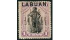 SG83ea. 1896 1c Black and grey-mauve. 'Overprint Double'. Very f