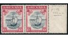 SG163c. 1943 10/- Slate-blue and bright carmine (narrow). U/M mi