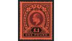 SG171. 1908 £1 Purple and black/red. Superb fresh mint with bea