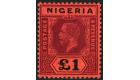 SG12. 1914 £1 Deep purple and black/red. Superb fresh U/M mint.