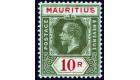 SG204c. 1921 10r Green and red on emerald/emerald back. Superb w
