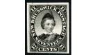 1860 17c Black. Imperforate Plate Proof in Black on India paper.