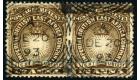 SG4bb. 1893 1/2a Deep brown 'Horizontal Pair, Imperforate Betwee