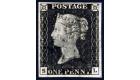 1840. 1d Intense black. Plate 1a. Lettered S-L (shifted transfer