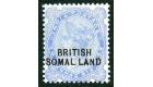SG18c. 1903 2 1/2a Ultramarine. 'SOMAL.LAND' for 'SOMALILAND'...