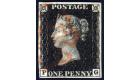 1840. 1d Intense black, Plate 6, Lettered P-G. Superb fine used.