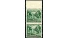 SG134a. 1934 1/2pi Green. 'Imperforate Between, Vertical Pair'. 