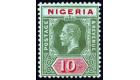 SG11b. 1917 10/- Green and red/pale olive back. Brilliant fresh