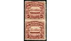 SG6a. 1907 6d Chocolate 'Imperforate Between (Vertical Pair)'...