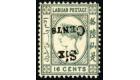 SG50a. 1892 6c on 16c Grey 'Surcharge Inverted'. Superb fresh we