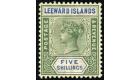 SG8. 1890 5/- Green and blue. Superb fresh mint...