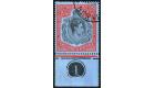 SG117ad. 1942 2/6 Black and red/grey-blue 'Broken top right scro