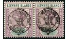 SG14a. 1897 7d Dull mauve and slate 'Handstamp Double'. Choice