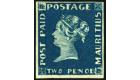 SG4a. 1848 2d Indigo-blue. 'PENOE' for 'PENCE'. Earliest Imperss