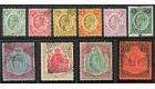 SG72-81. 1908 Set of 10. Superb used...